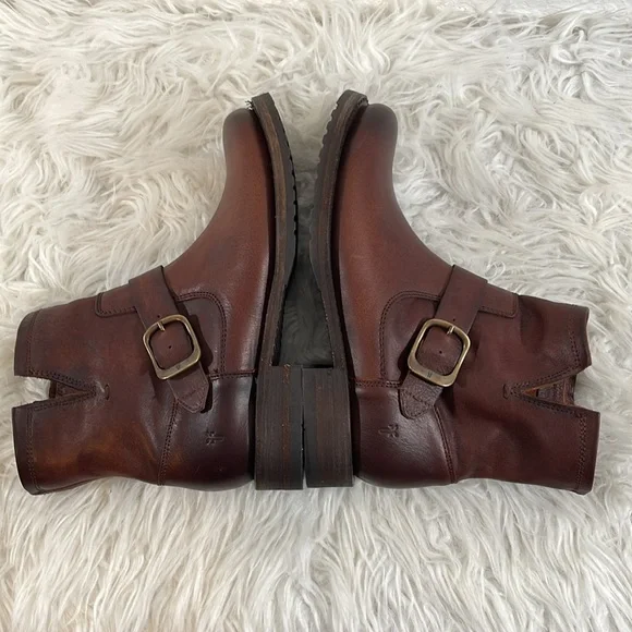 FRYE Veronica Leather Tan Booties Boots Slip On Western Cowgirl Size 8 NEW - Picture 10 of 16